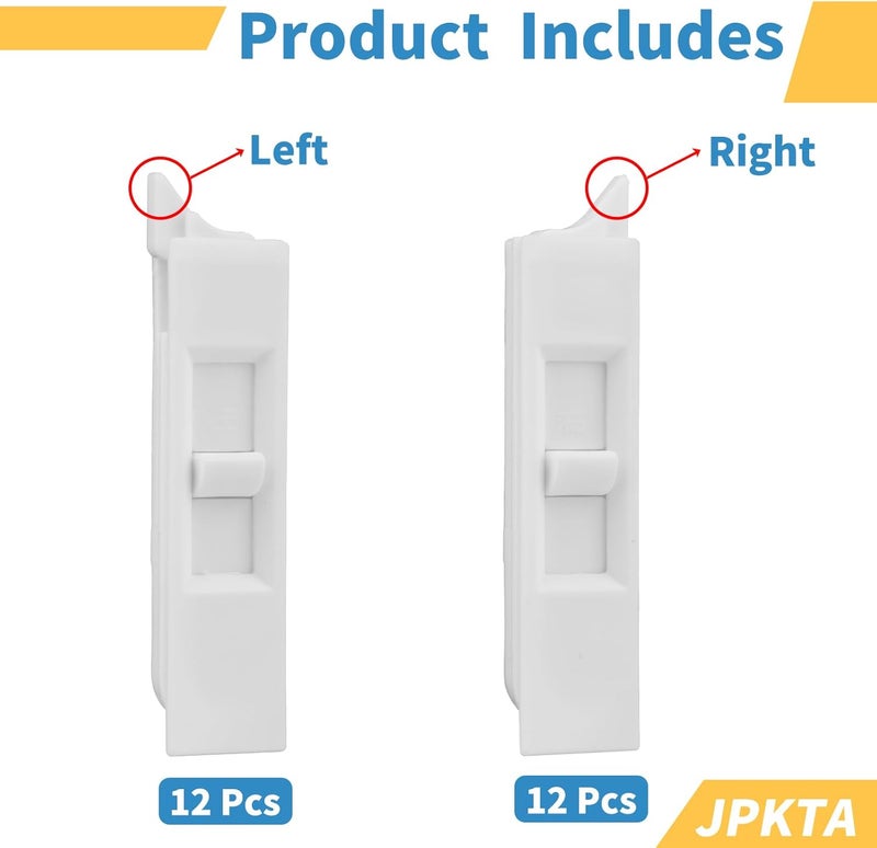 JPKTA 24 Pcs Window Tilt Latch Pairs Spring Loaded Sliding Window Latch Lock Snap-in White Vinyl Plastic Construction for Home Window Accessories Parts - Image 4